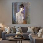 نقاشی دختری با لباس خواب
