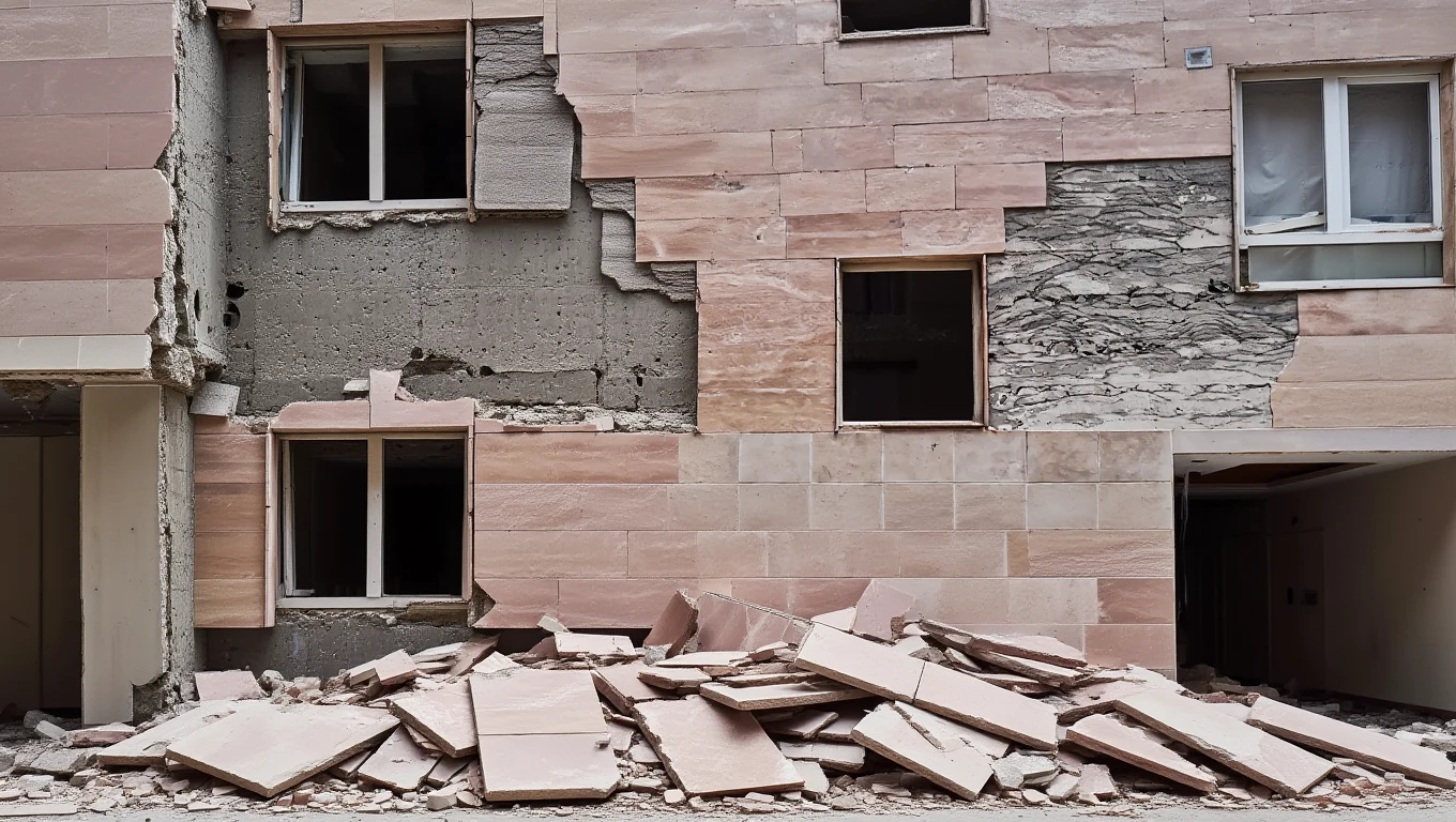 خطر مرگبار سقوط سنگ نما را جدی بگیرید! چرا استفاده از «سیم اسکوپ گالوانیزه گرم» یک الزام مهندسی است؟ 1 سقوط سنگ نما