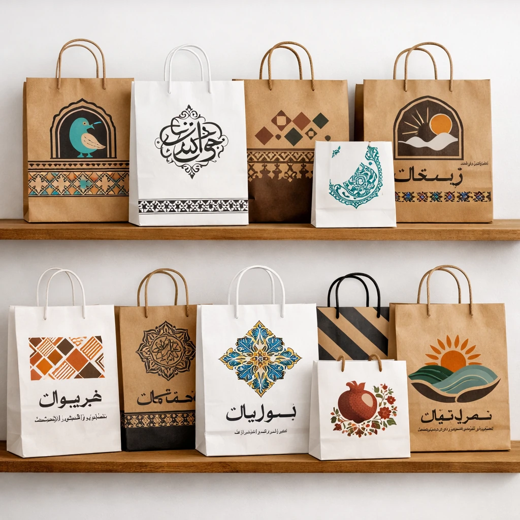 لیست ۱۰ تولیدکننده ساک دستی کاغذی ایران 2 انواع طرح ساک دستی کاغذی