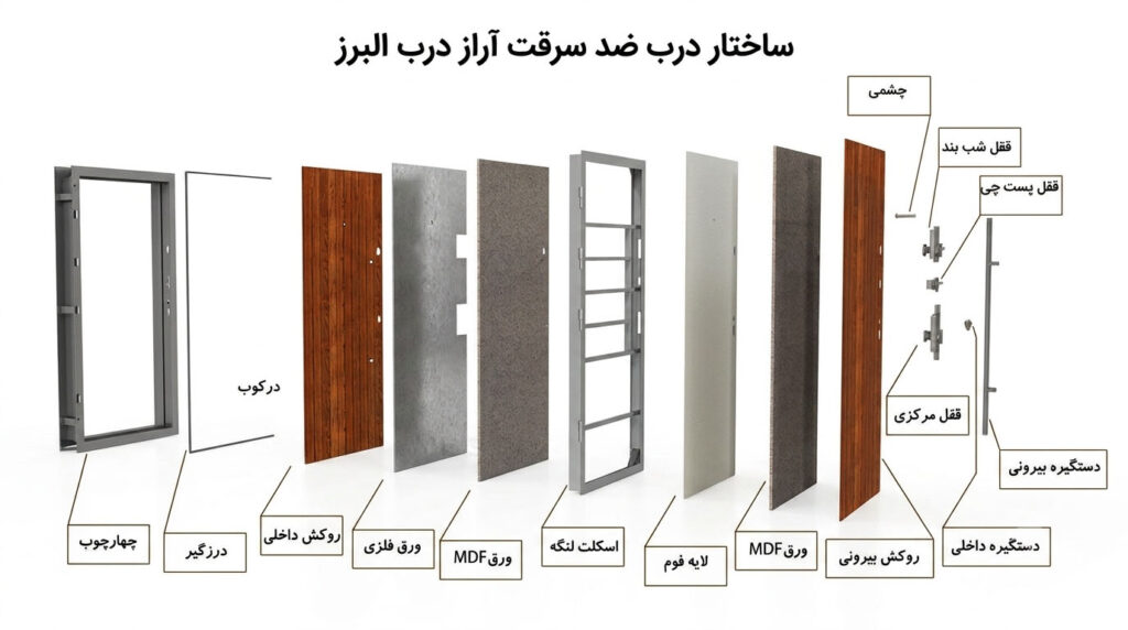 راهنمای خرید درب ضدسرقت؛ بررسی ساختار، قفل، روکش و نکات مهم انتخاب درب مناسب 3 3996a966 a064 40d5 ad1e dcf16f6943fb