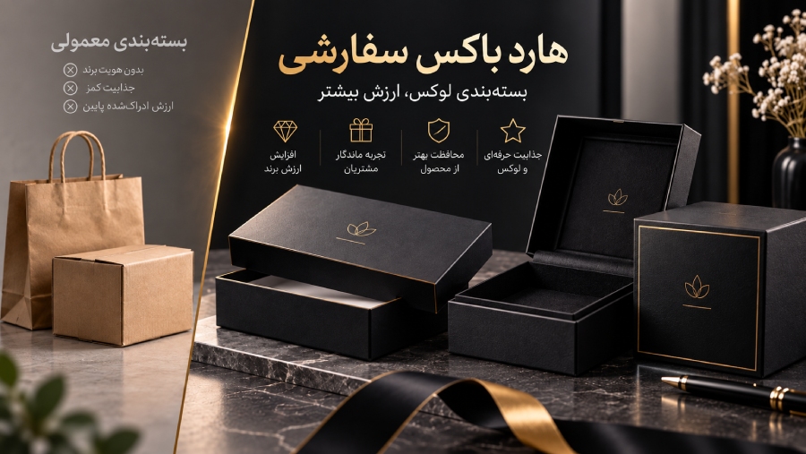 هارد باکس سفارشی یا تولید جعبه سخت (هارد باکس) برای برندها 1 هارد باکس سفارشی یا تولید جعبه سخت (هارد باکس) برای برندها