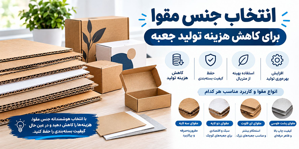 هزینه طراحی بستهبندی؛ چه چیزی قیمت را تعیین میکند؟ 2 انتخاب جنس مقوا و اثر آن بر هزینه تولید